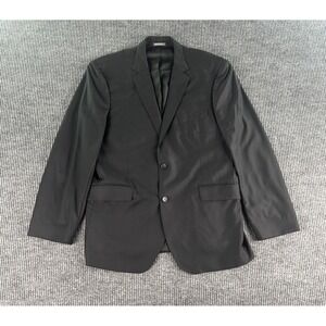 Ermenegildo Zegna Suit Jacket 44 L Black Wool Designer Saks Fifth Avenue Trofeo